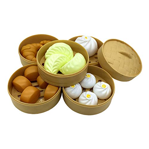 Preisvergleich Produktbild COTOMY Kinderspielzeug-Küchenzubehör - Dampfgarer - Brötchen - Teigtaschen - gedämpftes Brot - Brot (23 Teile) (23pcs)