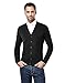 Vincenzo Boretti Herren Strickjacke - klassischer Cardigan mit V-Ausschnitt und Knopfleiste, tailliert/slim-fit,schwarz,L