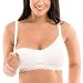 Gratlin Women's Full Coverage Cotton Lace Breastfeeding Maternity Nursing Bra White 36 DD