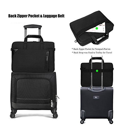 Laptop Tasche, DTBG 15,6 Zoll Nylon Schultertasche Messenger Bag Portable Handtasche Geschäftstermin Aktentasche Laptoptasche für 15-15,6 Zoll Tablet / Ultra-book / Macbook / Chromebook (Schwarz) - 5