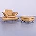 Produktbild Koinor Rossini Leder Sessel Hocker Garnitur Beige Echtleder #