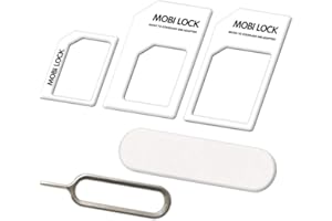 Zestaw adaptera karty SIM 6 w 1 (Micro, Nano, Standard) kompatybilny z iPhone 15, 14, 13, X, 8, 7, Pro, wszystkimi seriami iPhone, Samsung, HTC i innymi smartfonami z Androidem - od Mobi Lock