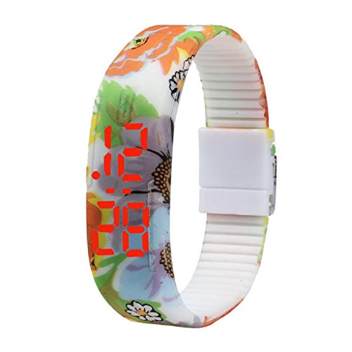 ZARU LED de pulsera unisex de los deportes de silicona reloj de pulsera digital ultra delgada