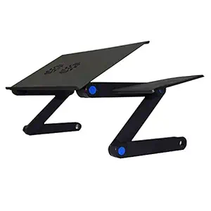 CURENEXT Foldable Zigzag Table with Cooling Fan and Adjustable Height (Black)