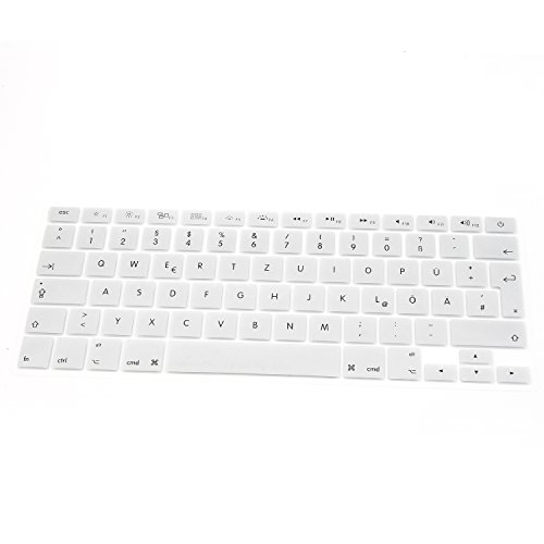 iProtect Tastaturschutz QWERTZ aus rutschfestem Silikon für Apple Macbook 12 Zoll in Silber - 3