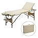 Produktbild Meerveil mobile Massageliege klappbare Therapieliege tragbares Massagebett leichter Massagetisch 3 Zonen mit höhenverstellbaren Holzfüßen, Beige