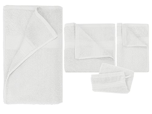 Frottiertücher in unifarbenem Design – ideal als Basic fürs heimische Bad – komplette Serie in flauschiger Frotteequalität erhältlich in 4 verschiedenen Größen und in 9 modernen Farben, 1 Pack (2 Stück) – Duschtücher [70 x 140 cm], weiß - 8