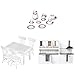 Produktbild Gazechimp 3 Sets Miniatur Küchenschränke, Tischstuhl, Porzellan Tee Set für 1/12 Puppenhaus Küchen Esszimmer Zubehör Deko