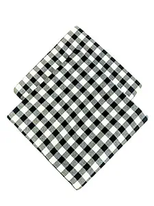 ATOOTFUSION EPE Foam Square 2 Inch Thick Lightweight Medium Hard Cushion for Table Stool Back Seat Cushion Black and White Check Set of 02 (16X16X2 Inch)