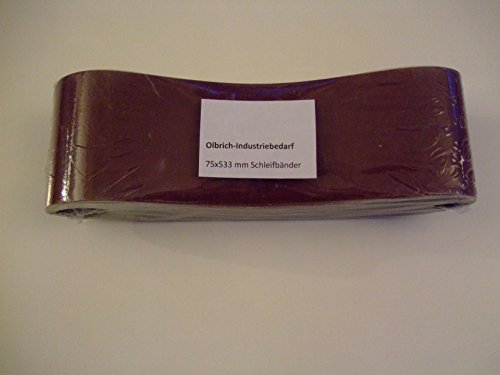 Olbrich-Industriebedarf Schleifband 75x533 mm je 4x Korn 40, 60, 80, 120, 180 MIX - 20 Stück