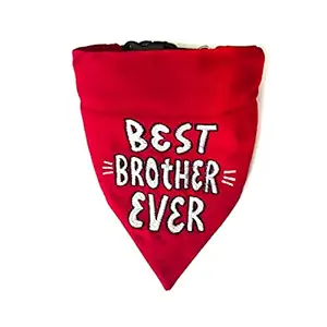 That Dog In Tuxedo Rakhi Raksha Bandhan Best Brother Ever Bandana for Dogs with Adjustable Dog Collar (Red, XL)