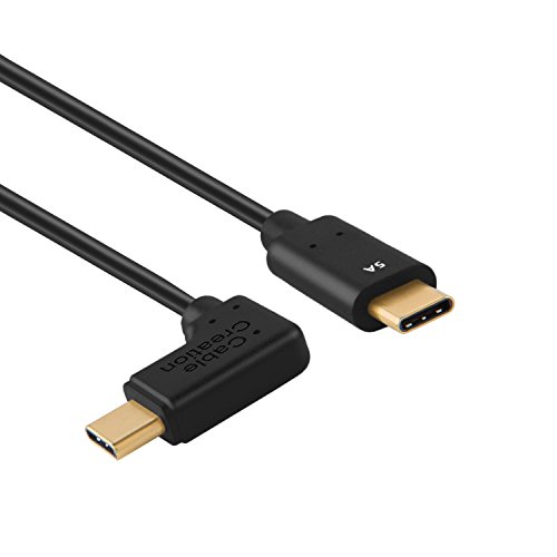 USB Typ C Kabel (5A), CableCreation USB 2.0 USB C zum linken Winkel USB C Kabel für neues Macbook (Pro), Google ChromeBook Pixel, Nexus 5X / 6P, & More, 6 Feet / 1.8M, Schwarz - 3