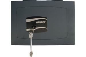 PROMOTION & BEYOND Cassaforte da parete con chiave MAURER 40 x 25 x 20 cm Telaio in acciaio monoblocco