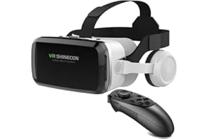HOORAWWI Zestaw słuchawkowy VR 3D Virtual Reality Okulary Viewer Box Zestaw gogli VR dla iPhone 15 14 13 12 Pro Max Plus Samsung Galaxy S24 S23 S22 S21 Edge itp. IOS Android Smartphone dla dorosłych i dzieci