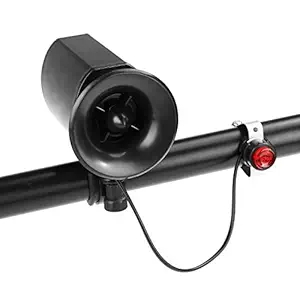 Inditradition Bicycle Siren Horn Bell 6 in 1 Alarm Sounds | 140 DB Sound, Waterproof, with Mounting Bracket (Black)