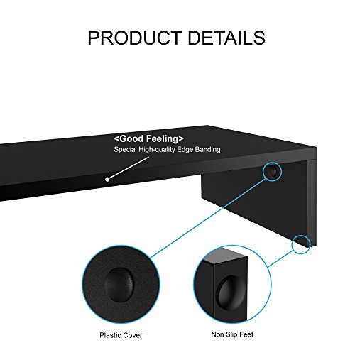 Fitueyes Monitor Ständer aus Holz 54×25,4x10cm schwarz DT105401WB - 4
