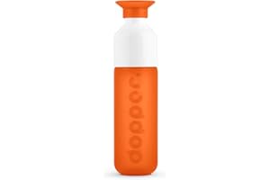 Dopper Original Water Bottle, 450 ml, Leak-Proof, BPA-Free, Lightweight, Reusable Sports Bottle for Fitness, School, Work, Bike, University, Orange