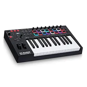 M-Audio Oxygen Pro 25  25 Key USB MIDI Keyboard Controller With Beat Pads, MIDI assignable Knobs & Buttons, and Software Suite Included