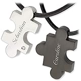puzzle kette partner Schmuck-Pur Edelstahl Partner-Anhänger 