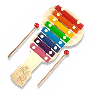 TimberHouse Premium Guitar Xylophone Musical Toy for Kids (8Notes) with Guitar Look Multicolor