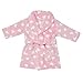 Gorgeous Baby Girls Supersoft Fleece Dressing Gown Pink With White Heart Print - Size 6-12 Months