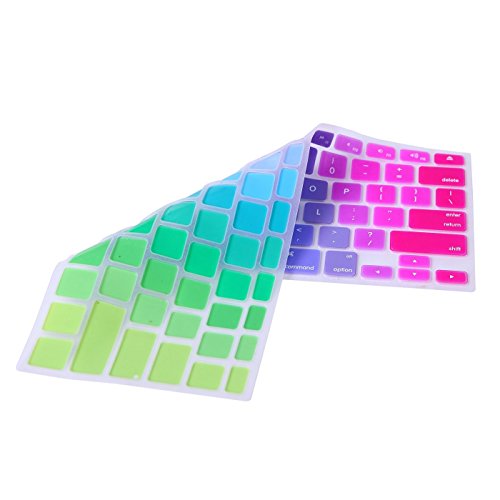 MacBook Tastatur Cover, ttrees Silikon Tastatur Haut umfasst die Colorful Aufkleber Protector (US Layout) für MacBook Pro 33 cm 38,1 cm 43,2 cm (mit oder ohne Retina Display) und MacBook Air 33 cm Laptops - 2