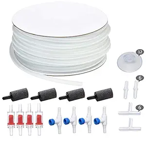 25 Feet Airline Tubing with Air Stones, Check Valves, Control Valve and Connectors