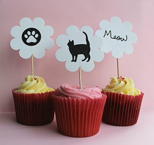 Cat cupcake toppers, pack of 6