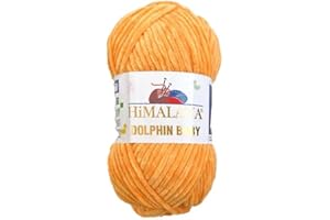 AYOSTEX Himalaya Dolphin Baby 120m, 100g |Dunkles Orange I 100% Polyester I Strickgarn I Flauschwolle I Babywolle I kuschelweiche Wolle für Ihr Baby I Chenillewolle I zum Stricken oder Häkeln