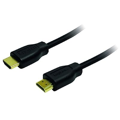 LogiLink ch00076 Câble HDMI haute vitesse avec Ethernet (V1.4), 2 x 19 broches mâle (or), noir, polytasche