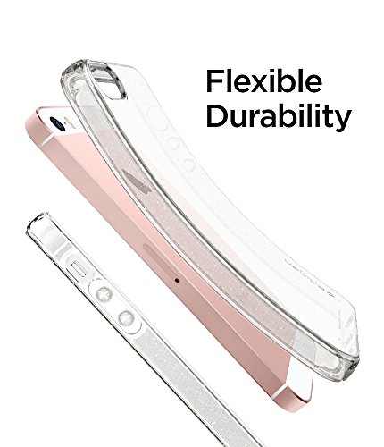 iPhone 5 / 5S / SE Case, SpigenÂ® [Liquid Armor] [Glitter Crystal Quartz] SOFT-FLEX **NEW** Silicone Shockproof Protection, Premium Flexible Soft TPU slim thin clear cover for iPhone 5 / 5S / SE - (041CS21959)