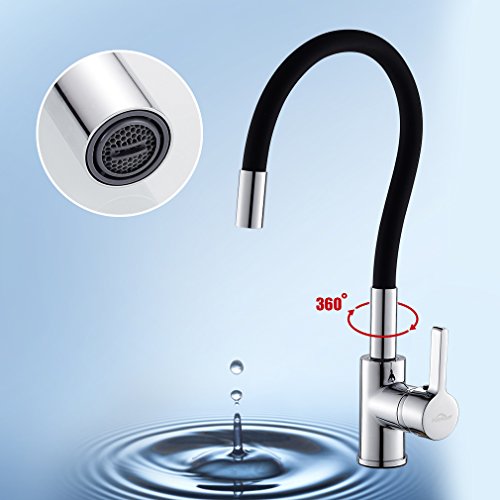 Neueste Auralum „C“ Type schwarz 360° Drehbar Wasserhahn Küchenarmatur Waschtischarmatur - 2