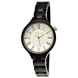 Handgefertigte Holzwerk Germany® Designer Damen-Uhr Öko Natur Holz-Uhr Schwarz Gold Holz Armband-Uhr Analog Klassisch Quarz-Uhr