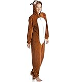 Superweicher Schlafanzug-Overall - Fuchs - Braun/Weiß 48/50 - 