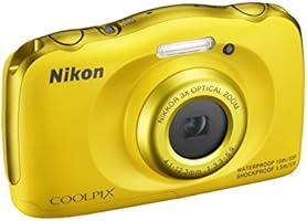 Nikon Coolpix S33 Fotocamera Digitale Compatta, 13,2 Megapixel, Zoom 3X, 3200 ISO, LCD 3", Full HD, Giallo [Nital Card: 4 Anni di Garanzia]