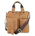 Produktbild ital. Echt Leder Unisex Tasche Organizer in Cognac Braun Büffelleder Used Look Retro-Style iPAD Tablet Notebook bis ca. 13-14'' Schultertasche Umhängetasche CrossOver