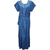 Indiatrendzs Women/Ladies Nighty Cotton Printed Nightwear With Tie Belt Free Size