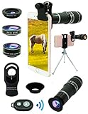【LENTE TELEFOTO】: Lente de teleobjetivo 20X supera el inconveniente de la lente de la cámara, ampliamente utilizada para observación de aves, observación de vida silvestre o paisajes, observación de juegos y etc., el enfoque manual es conveniente y le ayuda a atrapar lo pequeño y el secreto a distancia fácilmente.