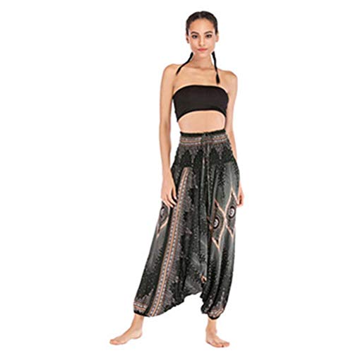 Preisvergleich Produktbild Tomobile Frauen Lose Große Hosen Strampelhöschen Yoga-Hose-Haremshose Jogginghose Pilates Freizeithosen Weiche -Zwei Tragen Schritthose Baggy Boho Aladin Overall Haremshose