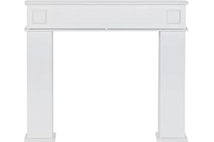 IDMarket - Console per caminetto mantello, portale camino bianco con immagazzinamento