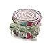 Produktbild Jelly Roll Vintage Garden - die Jelly Roll beinhaltet 20 Streifen à 2,5 Inch (=6,5cm) Breite und 135 cm Länge 100% Baumwolle 1m Schrägband mit Häkelborte 1x Herzanhänger