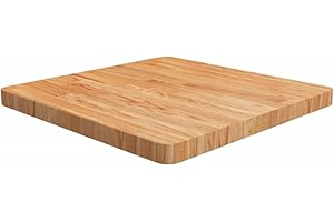 vidaXL Solid Wood Oak Square Table Top 60x60x4 cm - Light Brown Varnish Finish - Versatile Use as Coffee Table, Side Table, Console, Shelf - Home, Restaurant, Cafe, Hotel