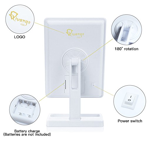 Qivange beleuchter Make-up-Spiegel Kosmetikspiegel mit 20 LED Licht für Rasier Tisch Badzimmer Spiegel (Weiß) - 5