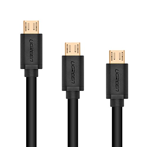UGREEN Micro USB Kabel USB 2.0 A Stecker auf Micro B USB Kabel Set für Samsung Galaxy S7, S6, S6 Edge, S4, S3, Note 2, HTC, Motorola, Huawei, LG usw 0.5m, 1m, 2m, 3 Stück 1 Pack Schwarz