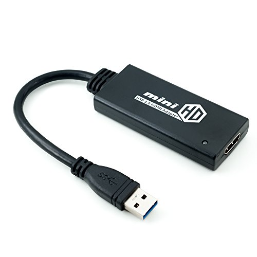 QUMOX Adaptador reproducción Alta Calidad, USB3.0 macho a HDMI hembra, adaptador convertidor 1080p para Windows 7 y 8