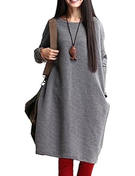 Vogstyle Damen-Baumwoll-Patchwork-Lose Flügel-Bluse