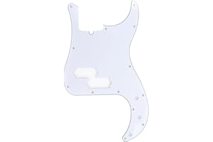 Musiclily Pro 13 Agujeros Estilo Moderno P Bass Pickguard Golpeador para Bajo Precision Bass de Fabricación Americana de 4 Cuerdas,3 capas Blanco
