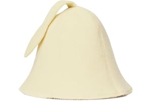 SAUNA GURU White Sauna Hat, 100% Organic Wool Felt Hats for Russian Banya - Protect Your Head from Heat - English Sauna eBook Guide Included