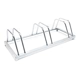 Montaje en pared posible Soporte 3 bicicletas Aparcamiento bicis Aparcabicis 88 x 39,5 x 24,5cm Metal galvanizado Exterior Suelo