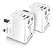 Produktbild Universal Reiseadapter 2 Pack - Keenstone International Stecker-Adapter mit Dual USB Port Sicherheit Universal Ladegerät Einsetzbar für US/UK/EU/AU LED-Betriebsanzeige